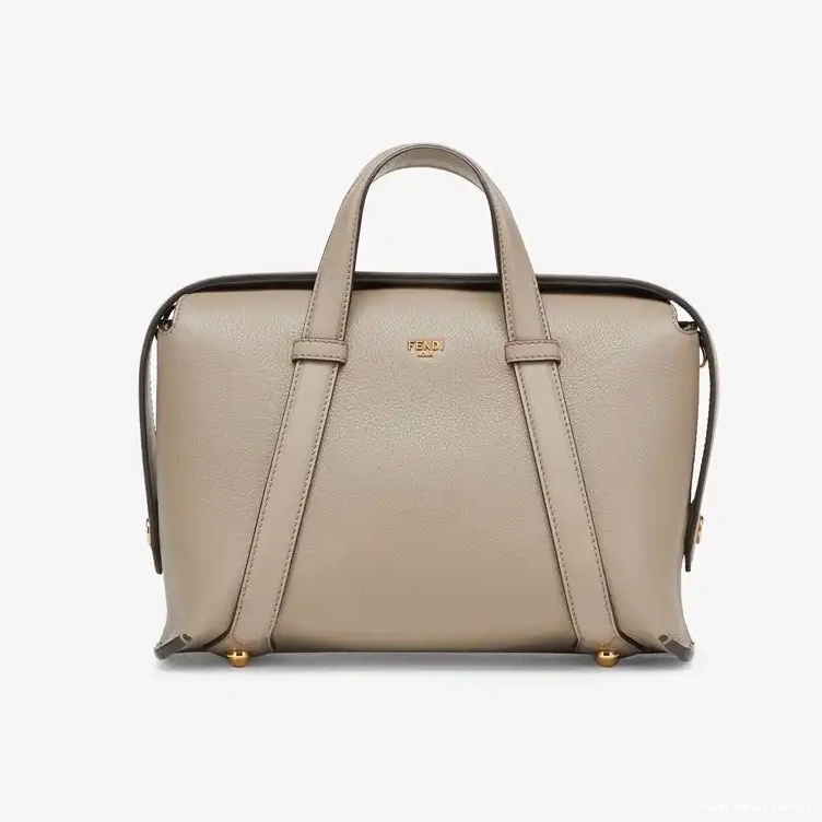 Affordable HOT In Grained Grey Boston Bag 365 Leather Fendi Medium 0521